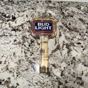 Bud Light Beer Tap Handle Lucite/Acrylic Pull Handle Draft Knob Vintage 7"